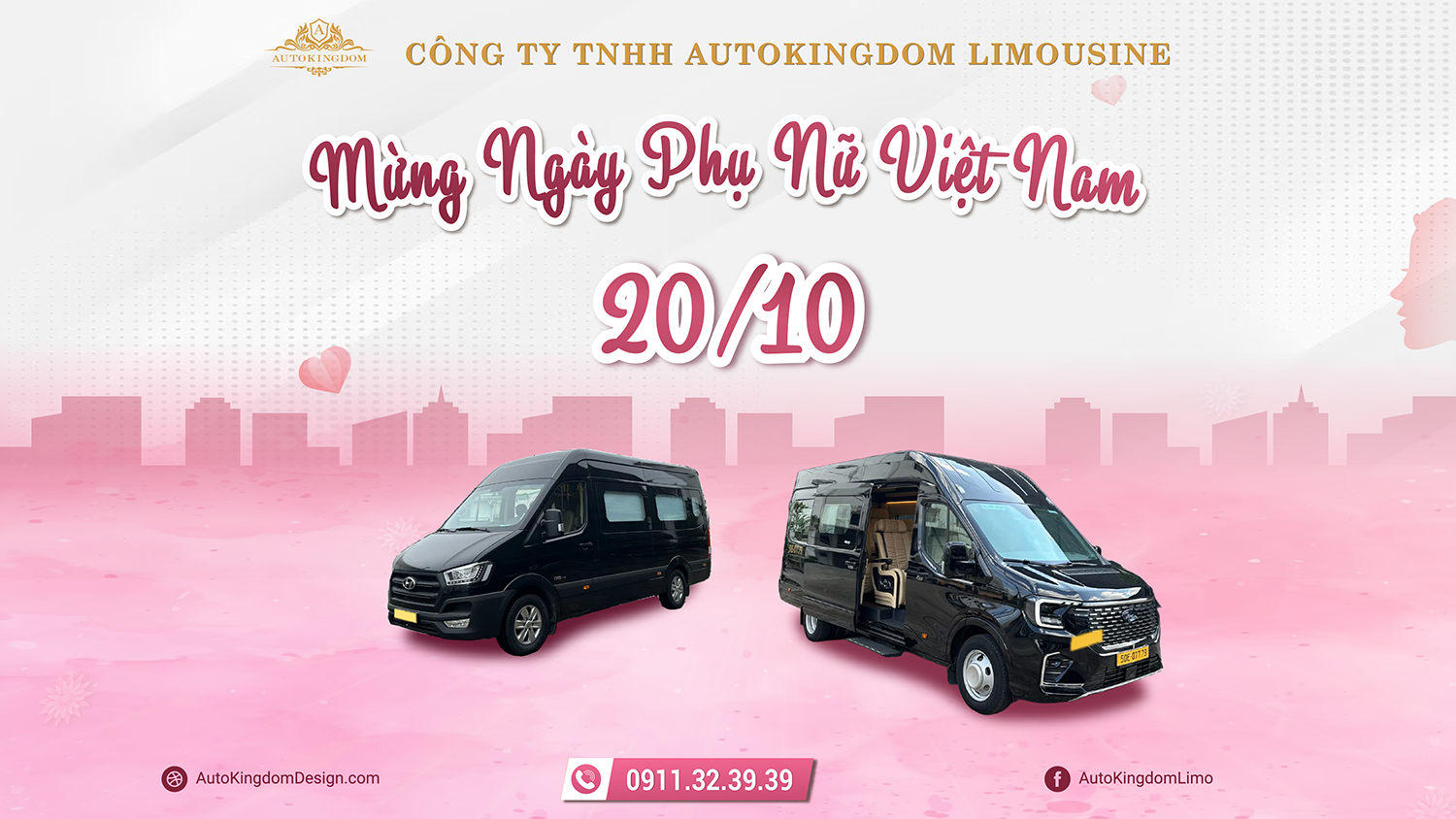 AUTOKINGDOM LIMOUSINE DESIGN CHÚC MỪNG NGÀY PHỤ NỮ VIỆT NAM 20/10